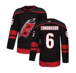 Men's Hurricanes #6 Joel Edmundson Black Alternate Authentic Stitched Hockey Jersey