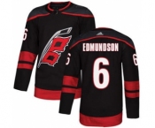 Men's Hurricanes #6 Joel Edmundson Black Alternate Authentic Stitched Hockey Jersey