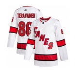 Men's Hurricanes #86 Teuvo Teravainen White Road Authentic Stitched Hockey Jersey