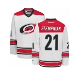 Men's Reebok Carolina Hurricanes #21 Lee Stempniak Authentic White Away NHL Jersey