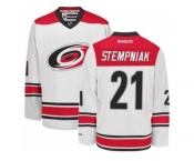 Men's Reebok Carolina Hurricanes #21 Lee Stempniak Authentic White Away NHL Jersey