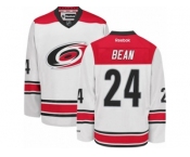 Men's Reebok Carolina Hurricanes #24 Jake Bean Authentic White Away NHL Jersey