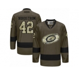 Men's Reebok Carolina Hurricanes #42 Joakim Nordstrom Authentic Green Salute to Service NHL Jersey