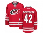 Men's Reebok Carolina Hurricanes #42 Joakim Nordstrom Authentic Red Home NHL Jersey
