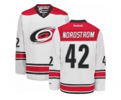 Men's Reebok Carolina Hurricanes #42 Joakim Nordstrom Authentic White Away NHL Jersey