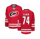 Men's Reebok Carolina Hurricanes #74 Jaccob Slavin Authentic Red Home NHL Jersey