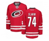 Men's Reebok Carolina Hurricanes #74 Jaccob Slavin Authentic Red Home NHL Jersey