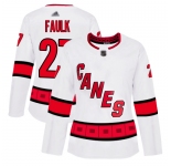 Carolina Hurricanes #27 Justin Faulk White Road Authentic Women's Stitched Hockey Jersey