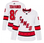 Carolina Hurricanes #86 Teuvo Teravainen White Road Authentic Women's Stitched Hockey Jersey