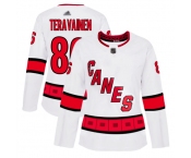 Carolina Hurricanes #86 Teuvo Teravainen White Road Authentic Women's Stitched Hockey Jersey