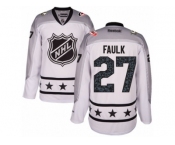Women's Reebok Carolina Hurricanes #27 Justin Faulk Authentic White Metropolitan Division 2017 All-Star NHL Jersey