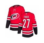 Youth Adidas Carolina Hurricanes #27 Justin Faulk Red Home Authentic Stitched NHL Jerse