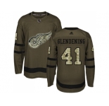 Adidas Detroit Red Wings #41 Luke Glendening Green Salute to Service Stitched NHL Jersey