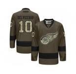 Detroit Red Wings #10 Alex Delvecchio Green Salute to Service Stitched NHL Jersey