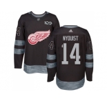 Detroit Red Wings #14 Gustav Nyquist Black 1917-2017 100th Anniversary Stitched NHL Jersey