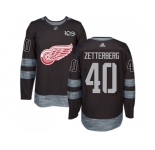 Detroit Red Wings #40 Henrik Zetterberg Black 1917-2017 100th Anniversary Stitched NHL Jersey