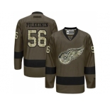 Detroit Red Wings #56 Teemu Pulkkinen Green Salute to Service Stitched NHL Jersey