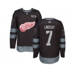 Detroit Red Wings #7 Ted Lindsay Black 1917-2017 100th Anniversary Stitched NHL Jersey