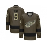 Detroit Red Wings #9 Gordie Howe Green Salute to Service Stitched NHL Jersey