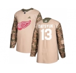 Men Adidas Detroit Red Wings #13 Pavel Datsyuk Camo Authentic 2017 Veterans Day Stitched NHL Jersey