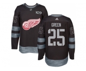 Men Adidas Detroit Red Wings #25 Mike Green Black 1917-2017 100th Anniversary Stitched NHL Jersey