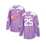 Men Adidas Detroit Red Wings #25 Mike Green Purple Authentic Fights Cancer Stitched NHL Jersey