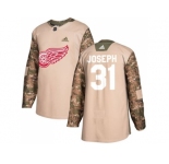Men Adidas Detroit Red Wings #31 Curtis Joseph Camo Authentic 2017 Veterans Day Stitched NHL Jersey