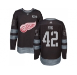 Men Adidas Detroit Red Wings #42 Martin Frk Black 1917-2017 100th Anniversary Stitched NHL Jersey