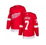 Men Adidas Detroit Red Wings #7 Ted Lindsay Red Home Authentic Stitched NHL Jersey