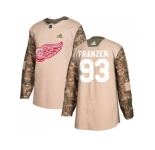 Men Adidas Detroit Red Wings #93 Johan Franzen Camo Authentic 2017 Veterans Day Stitched NHL Jersey