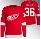Men Detroit Red Wings #36 Christian Fischer Red Stitched Jersey