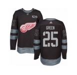 Men's Adidas Detroit Red Wings #25 Mike Green Authentic Black 1917-2017 100th Anniversary NHL Jersey