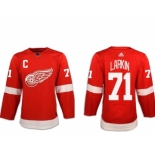 Men's Adidas Detroit Red Wings #71 Dylan Larkin Red with C Patch Home Authentic Stitched NHL Jersey