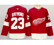 Men's Detroit Red Wings #23 Lucas Raymond Red 2024-25 Home Stitched Jersey