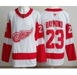 Men's Detroit Red Wings #23 Lucas Raymond White Authentic Jersey