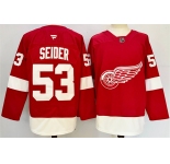 Men's Detroit Red Wings #53 Moritz Seider Red 2024-25 Home Stitched Jersey