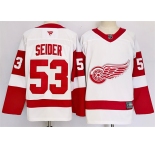 Men's Detroit Red Wings #53 Moritz Seider White 2024-25 Stitched Jersey