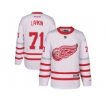 Men's Detroit Red Wings #71 Dylan Larkin White 2017 Centennial Classic Stitched NHL Jersey