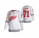 Men's Detroit Red Wings #71 Dylan Larkin White 2020-21 Reverse Retro Alternate Hockey Jersey