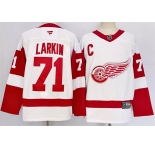 Men's Detroit Red Wings #71 Dylan Larkin White 2024-25 Stitched Jersey