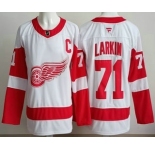 Men's Detroit Red Wings #71 Dylan Larkin White Authentic Jersey