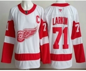 Men's Detroit Red Wings #71 Dylan Larkin White Authentic Jersey