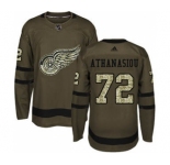 Men's Detroit Red Wings #72 Andreas Athanasiou Green Salute to Service Stitched Hockey Jersey