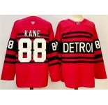 Men's Detroit Red Wings #88 Patrick Kane Red 2024-25 Reverse Retro Stitched Jersey
