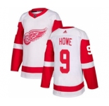 Men's Detroit Red Wings #9 Gordie Howe White Road Stitched Hockey Jersey