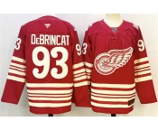 Men's Detroit Red Wings #93 Alex DeBrincat Red 2025-26 Centennial Premium Stitched Hockey Jersey