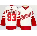 Men's Detroit Red Wings #93 Alex DeBrincat White Red 2024-25 Stitched Jersey