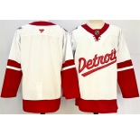 Men's Detroit Red Wings Blank White Red 2024-25 Stitched Jersey