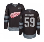 Men's Red Wings #59 Niklas Kronwall Black 1917-2017 100th Anniversary Stitched Hockey Jersey