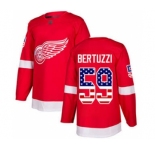 Men's Red Wings #59 Tyler Bertuzzi Red Home USA Flag Stitched Hockey Jersey